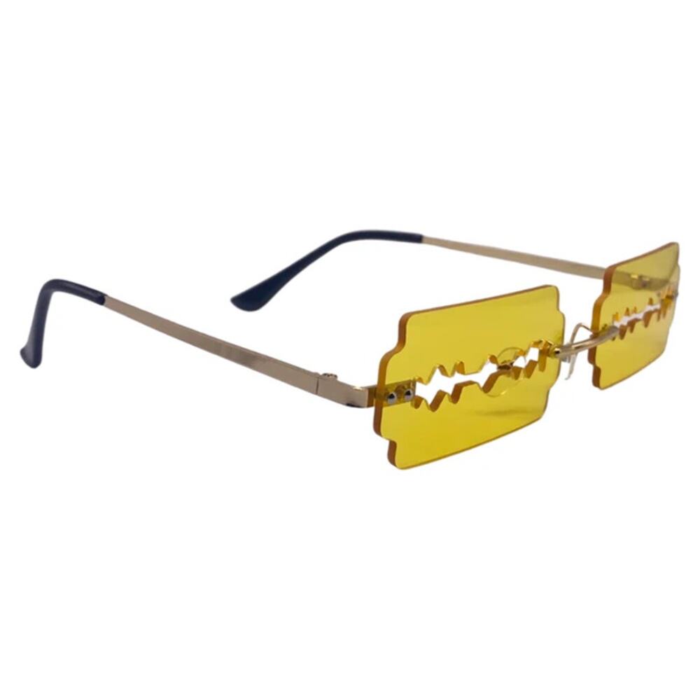 6171 | Yellow Razor Novelty Sunglasses - Picture 2 of 5
